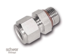 Male Connector SAE/ MS.  Stainless Steel Tube to UNF thread connector