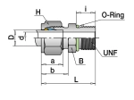 Male Connector SAE/ MS.  Stainless Steel Tube to UNF thread connector