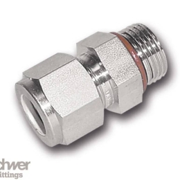 Male Connector SAE/ MS.  Stainless Steel Tube to UNF thread connector