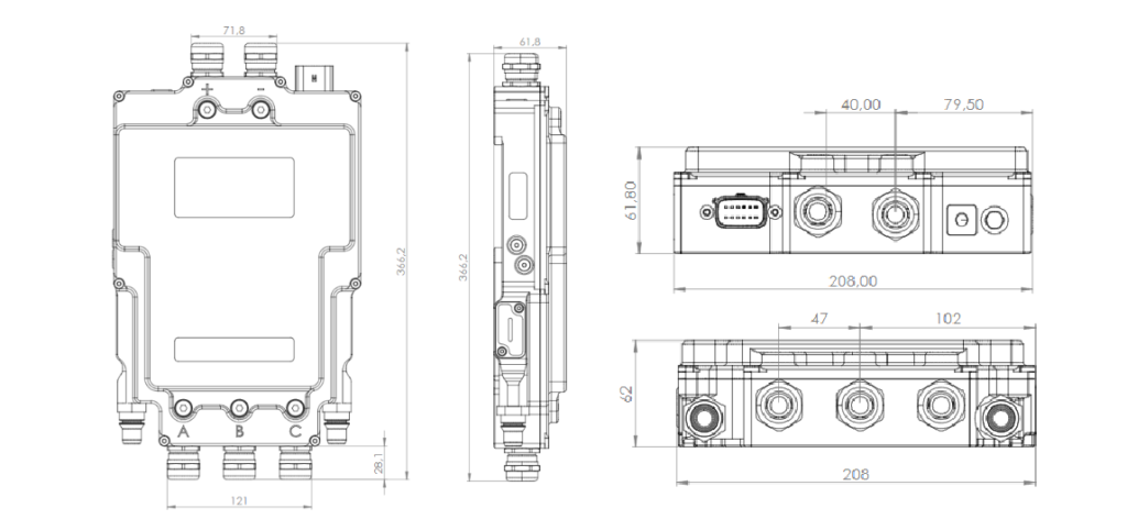 Fuel Cell Inverter E150 - Technical Drawing